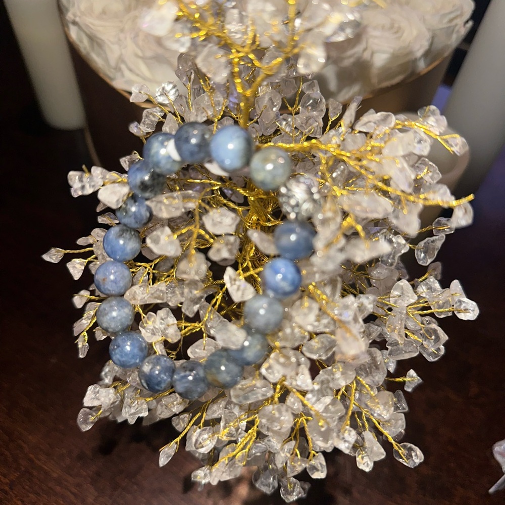 Kyanite and Sterling Silver 925 Bracelet 11MM Bead - Picture 4 of 5